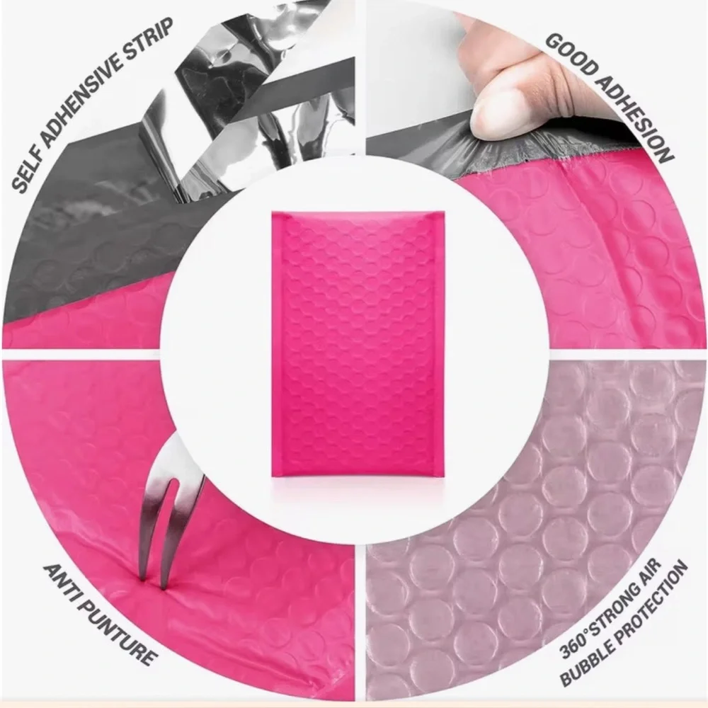 50 Bubble Padded Mailers - 6 x 10” - Pink